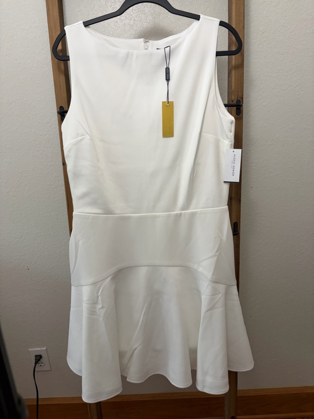 Sleeveless Ivory Flare Hem Dress